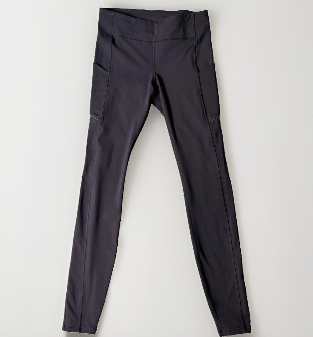 Lululemon Speed Up Tight Womens 8 Black High Rise Tall Ankle Pockets Zip Gym